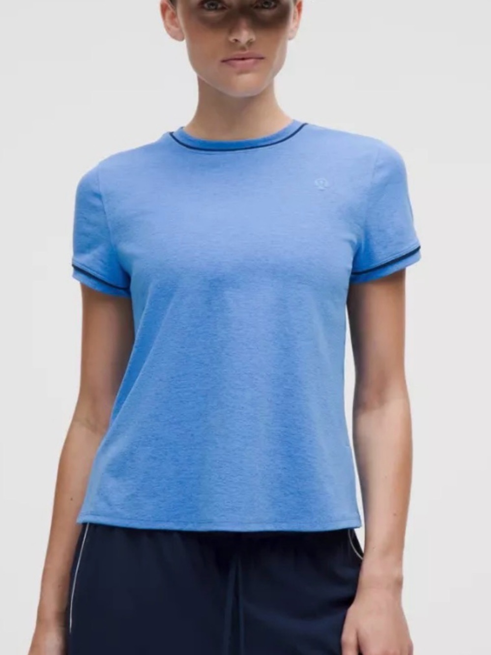Blue Short-Sleeve Crewneck Women’s Top